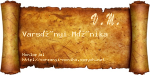 Varsányi Mónika névjegykártya
